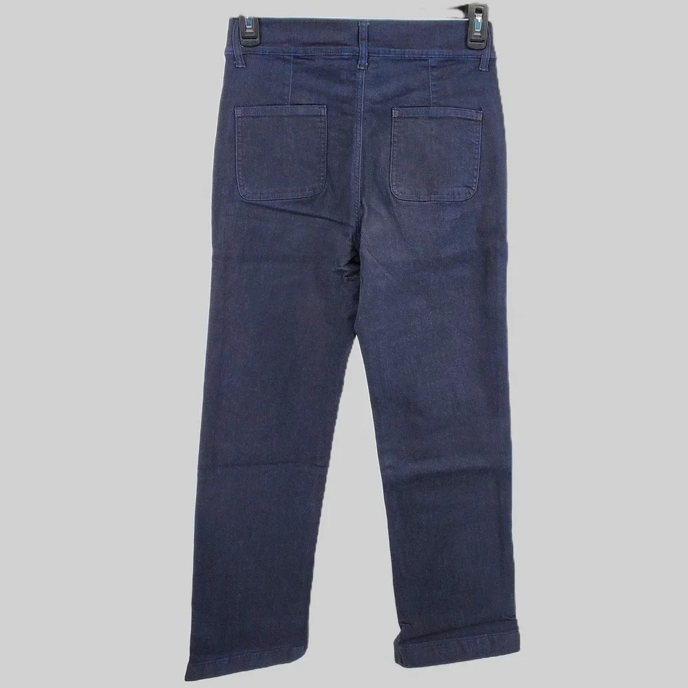 Denim &‎ Co Adaptive Jeans Womens 10 Pull On Straight Leg Dark Wash Crop Denim